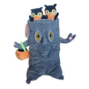 Hallmark Animated Spooky Halloween Tree Plush Owls Move & Sings Addams Family